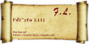 Füzfa Lili névjegykártya